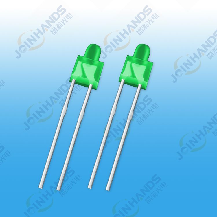 2mm塔形綠發綠發光二極管_插件2m
